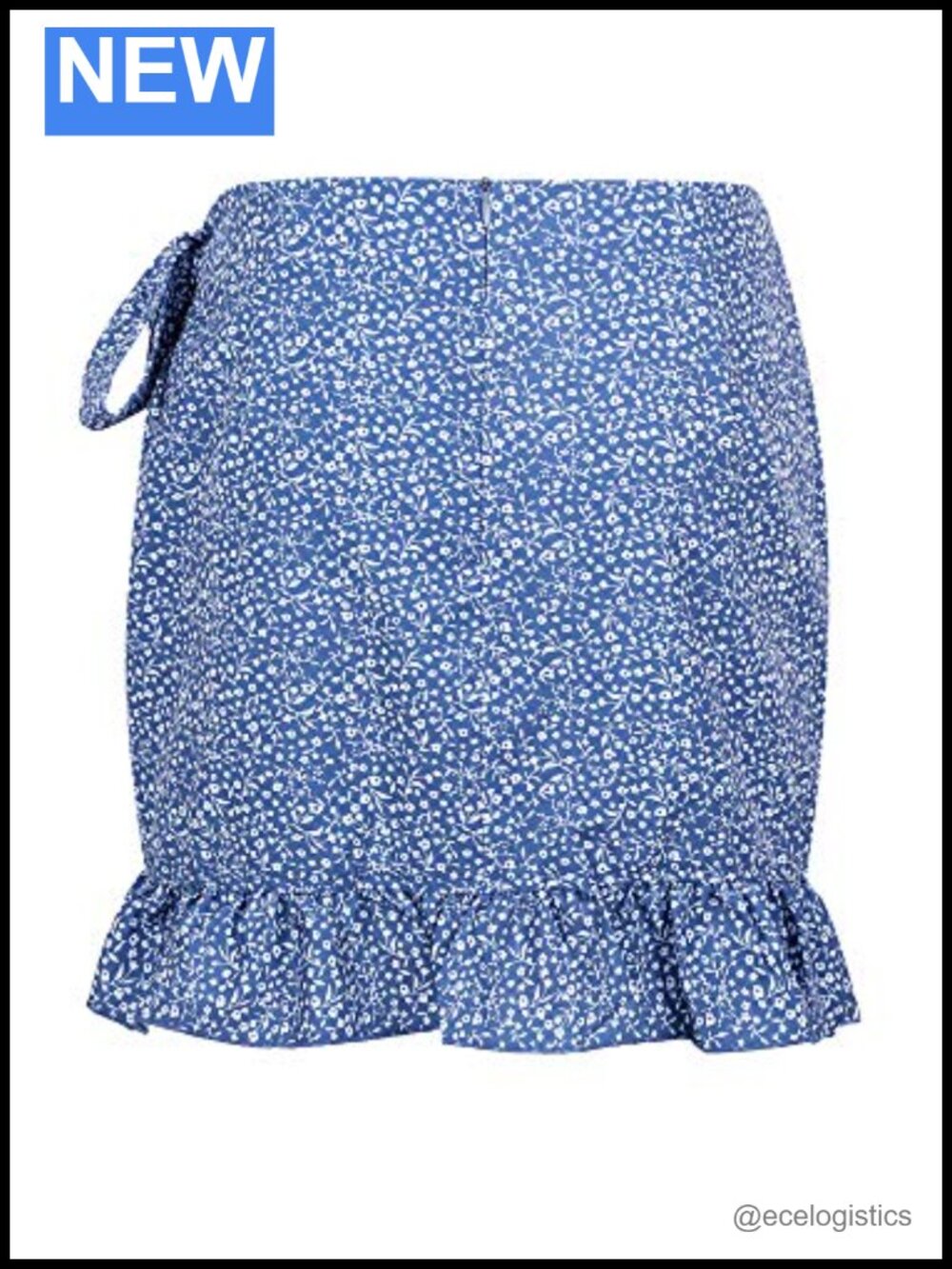 Falbala Irregular Print Lace-Up Mini Skirt High Rise Ruffle - Picture 4 of 5